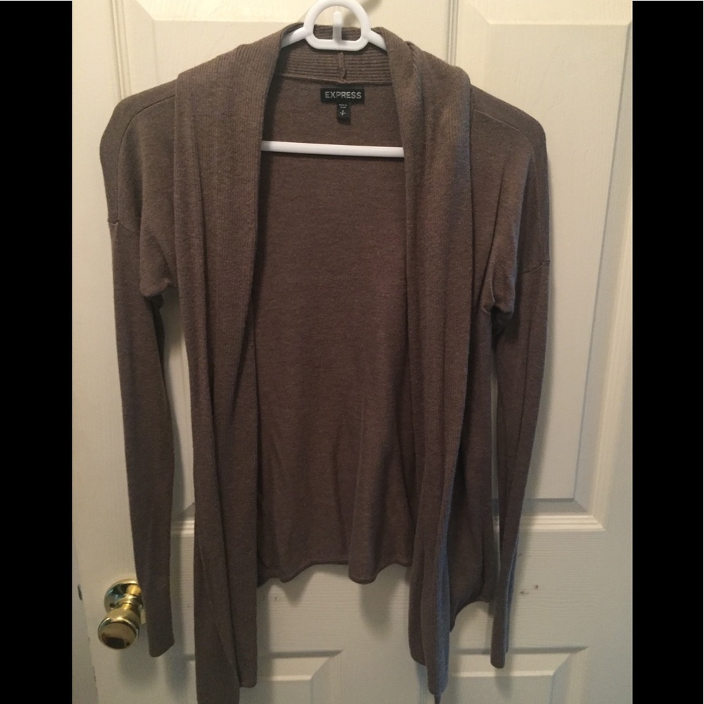 Express Heathered Brown Cardigan